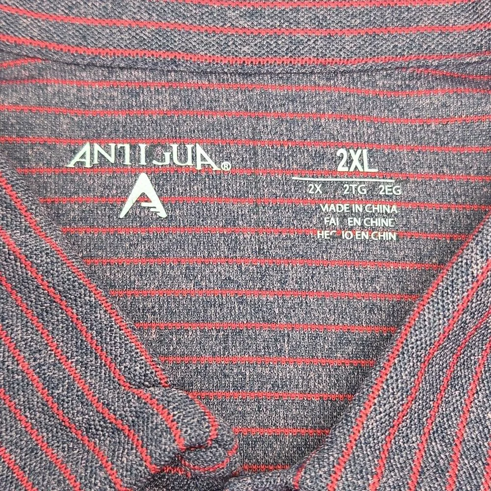 Cleveland Guardians Polo Shirt Golf Antigua MLB Baseball Red Stripe Men Sz XXL
